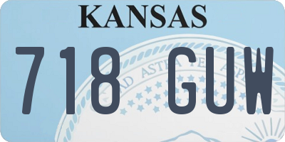 KS license plate 718GUW