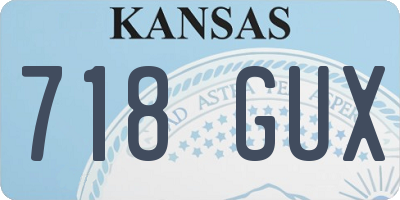 KS license plate 718GUX