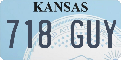 KS license plate 718GUY