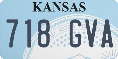 KS license plate 718GVA