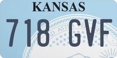 KS license plate 718GVF