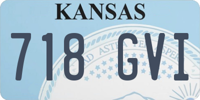 KS license plate 718GVI