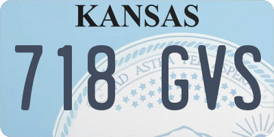 KS license plate 718GVS