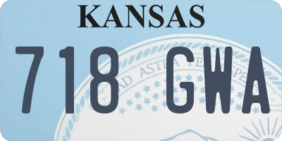 KS license plate 718GWA