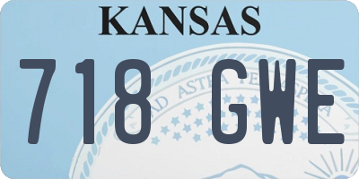 KS license plate 718GWE