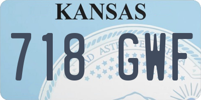 KS license plate 718GWF
