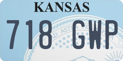 KS license plate 718GWP
