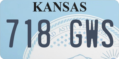 KS license plate 718GWS