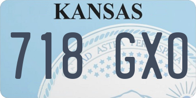 KS license plate 718GXO