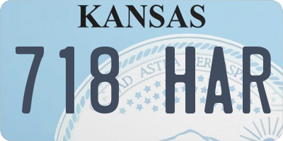 KS license plate 718HAR
