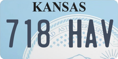 KS license plate 718HAV