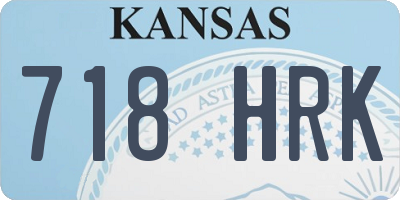 KS license plate 718HRK