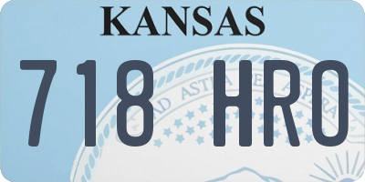 KS license plate 718HRO