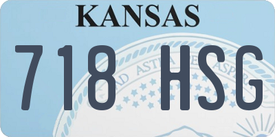 KS license plate 718HSG