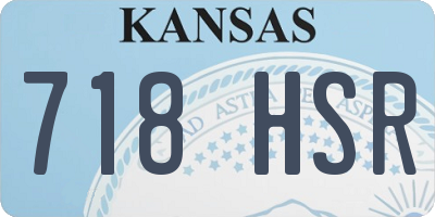 KS license plate 718HSR