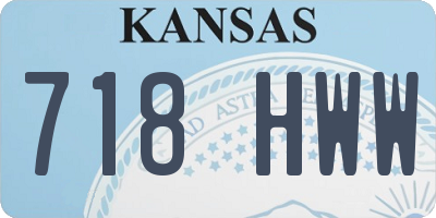 KS license plate 718HWW