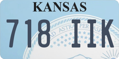 KS license plate 718IIK