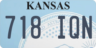 KS license plate 718IQN