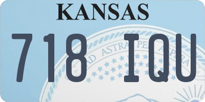 KS license plate 718IQU