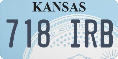 KS license plate 718IRB
