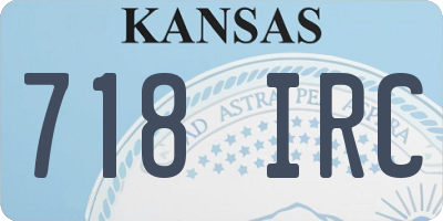 KS license plate 718IRC
