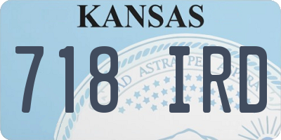 KS license plate 718IRD