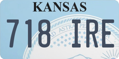 KS license plate 718IRE