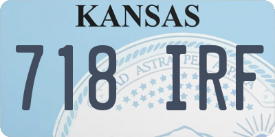 KS license plate 718IRF