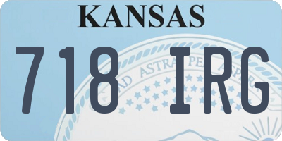 KS license plate 718IRG