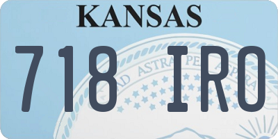 KS license plate 718IRO