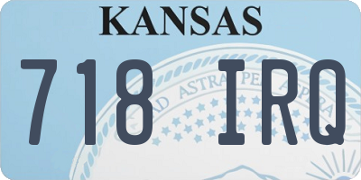 KS license plate 718IRQ