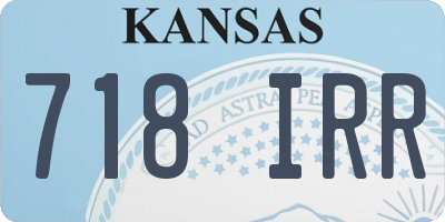 KS license plate 718IRR