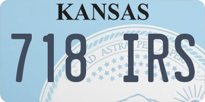 KS license plate 718IRS
