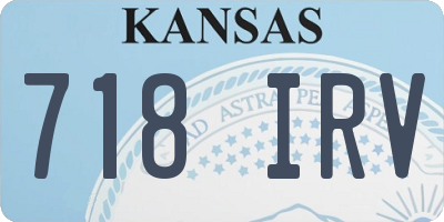 KS license plate 718IRV