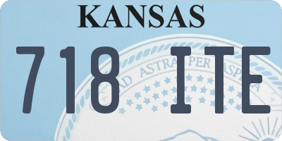 KS license plate 718ITE