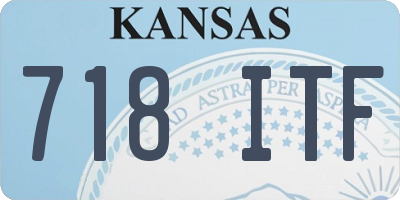 KS license plate 718ITF
