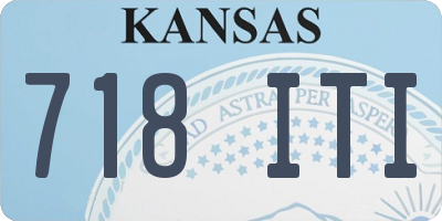 KS license plate 718ITI
