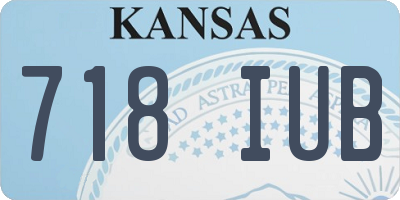 KS license plate 718IUB