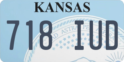 KS license plate 718IUD