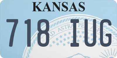 KS license plate 718IUG
