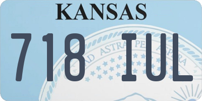 KS license plate 718IUL