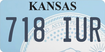 KS license plate 718IUR