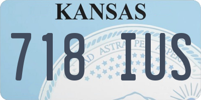 KS license plate 718IUS
