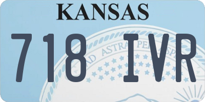 KS license plate 718IVR