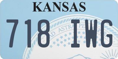 KS license plate 718IWG