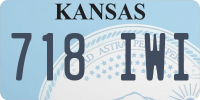 KS license plate 718IWI