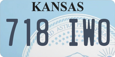 KS license plate 718IWO
