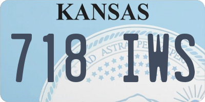 KS license plate 718IWS