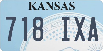 KS license plate 718IXA