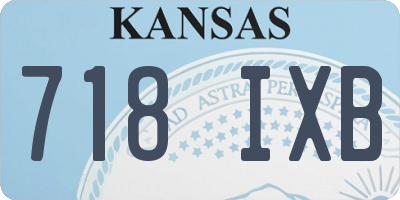 KS license plate 718IXB